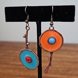 NWOT Boho round drop earrings